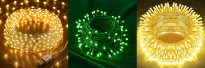 NKXIK 35 LEDs 10 m Multicolor Steady Strip Rice Lights(Pack of 3)