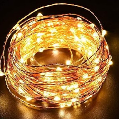 TurboTraders 30 LEDs 3 m Yellow Steady String Rice Lights(Pack of 8)