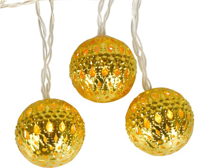 Kingdom 10 LEDs 3 m Gold Steady Ball Rice Lights(Pack of 1)