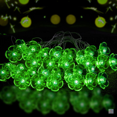 Heart Home 14 LEDs 10 m Green Steady Flower Rice Lights(Pack of 1)