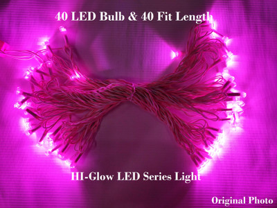 Ligero 40 LEDs 12.5 m Pink Steady Bulb Rice Lights(Pack of 1)
