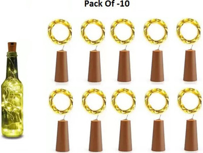Raga Plus 20 LEDs 2 m Yellow Steady Bulb Rice Lights(Pack of 10)
