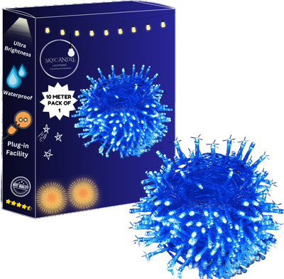 Skycandle 40 LEDs 10 m Blue Steady String Rice Lights(Pack of 1)