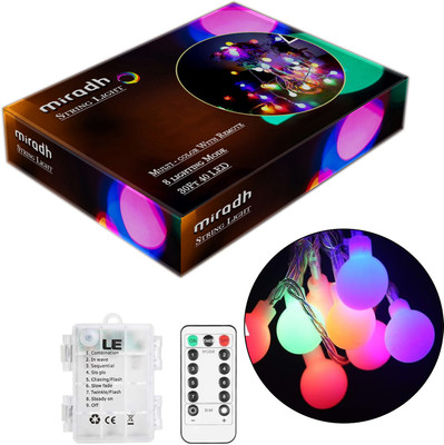 MIRADH 40 LEDs 10 m Multicolor Flickering, Steady Ball Rice Lights(Pack of 1)