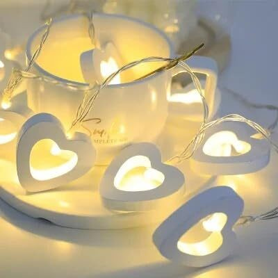 slainte 14 LEDs 4 m Yellow Steady Heart Rice Lights(Pack of 1)
