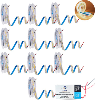 D'Mak 10 LEDs 5 m Yellow Flickering Strip Rice Lights(Pack of 10)