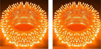 valora 40 LEDs 11 m Orange Steady String Rice Lights(Pack of 2)