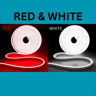 shinepark 600 LEDs 5 m Red, White Steady Strip Rice Lights(Pack of 2)