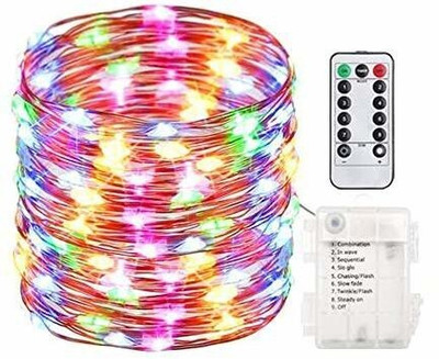 XERGY 100 LEDs 10 m Multicolor Steady String Rice Lights(Pack of 1)