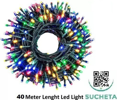 SUCHETA 180 LEDs 40 m Multicolor Color Changing, Flickering, Steady Disco Rice Lights(Pack of 1)
