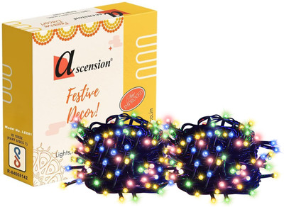 Ascension 40 LEDs 10.9 m Multicolor Steady Bulb Rice Lights(Pack of 2)