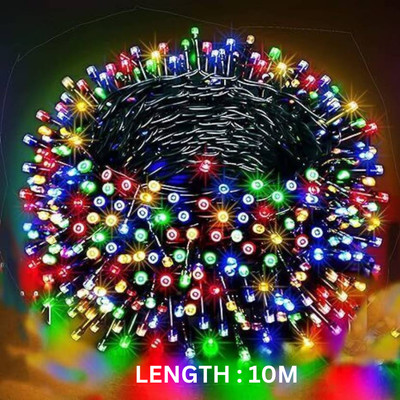 spark world 1 LEDs 10 m Multicolor Steady Bulb Rice Lights(Pack of 1)