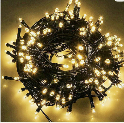 NVhr 100 LEDs 30 m Gold Steady String Rice Lights(Pack of 1)