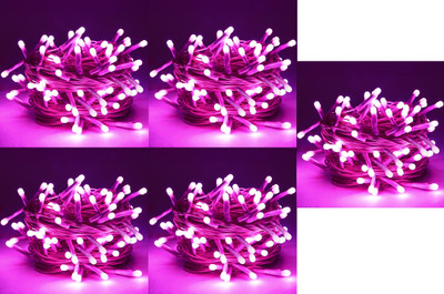 DOJI 36 LEDs 11 m Pink Steady String Rice Lights(Pack of 5)