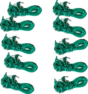 Business Squad 20 LEDs 7 m Green Steady String Rice Lights(Pack of 10)