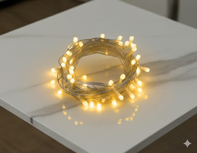 ERHIndia 34 LEDs 10 m Yellow Steady String Rice Lights(Pack of 1)