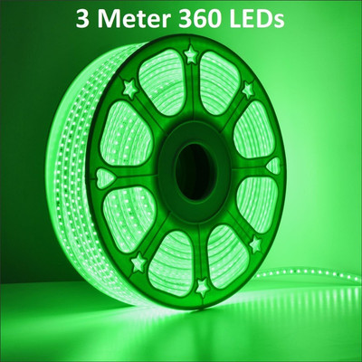 Trendx 360 LEDs 3 m Green Steady Strip Rice Lights(Pack of 1)