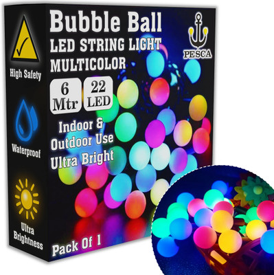 PESCA 22 LEDs 5.99 m White Color Changing Ball Rice Lights(Pack of 1)
