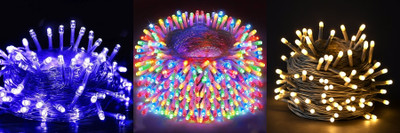 PKG 35 LEDs 10 m Multicolor Steady String Rice Lights(Pack of 3)