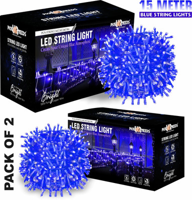 Pick Ur Needs 40 LEDs 15 m Blue Steady String Rice Lights(Pack of 2)