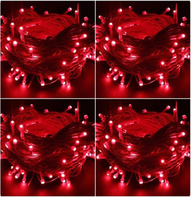 Business Squad 112 LEDs 12.5 m Red Steady String Rice Lights(Pack of 4)