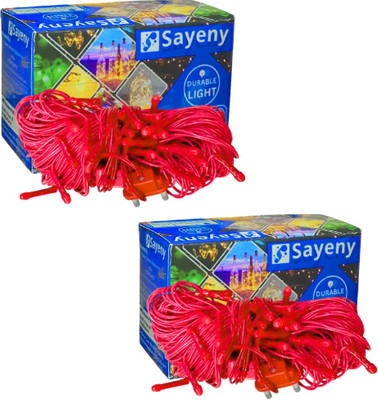 SAYENY 40 LEDs 15 m Red Steady String Rice Lights(Pack of 2)