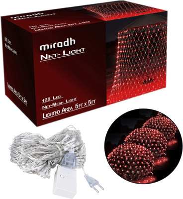 MIRADH 120 LEDs 1.5 m Red Color Changing, Flickering, Steady String Rice Lights(Pack of 1)