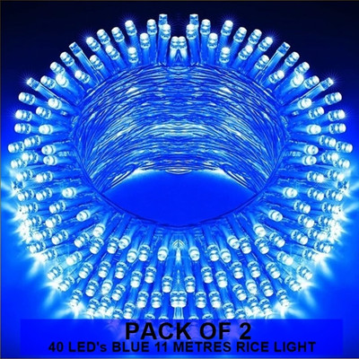 Dreamica 40 LEDs 11 m Blue Steady String Rice Lights(Pack of 2)