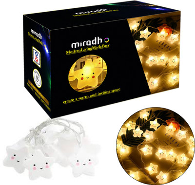 MIRADH 14 LEDs 3 m Yellow Steady Star Rice Lights(Pack of 1)