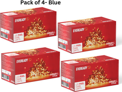 EVEREADY 46 LEDs 10 m Blue Steady Bulb Rice Lights(Pack of 4)