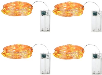 xenith 30 LEDs 3 m Yellow Steady String Rice Lights(Pack of 4)