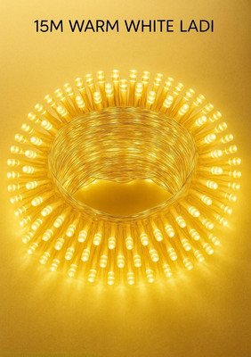 spark world 40 LEDs 11 m Yellow Steady Bulb Rice Lights(Pack of 1)