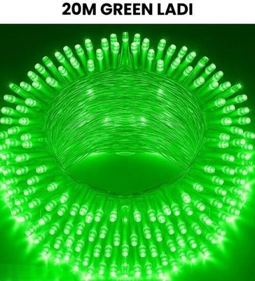 spark world 58 LEDs 15.5 m Green Steady Bulb Rice Lights(Pack of 1)