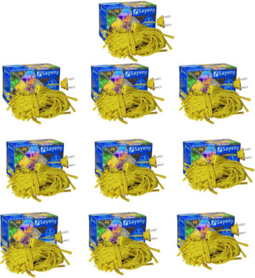 SAYENY 40 LEDs 15 m Yellow Steady String Rice Lights(Pack of 10)
