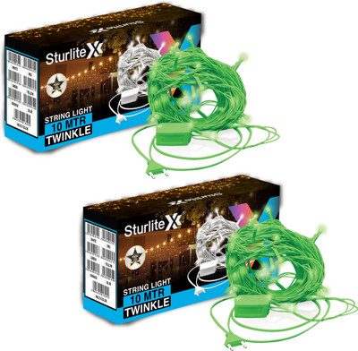 Sturlite 46 LEDs 10 m Green Steady Bulb Rice Lights(Pack of 2)