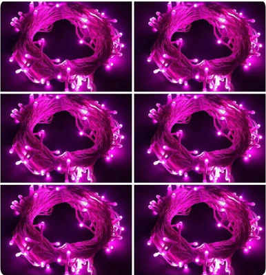 Business Squad 112 LEDs 12.5 m Pink Steady String Rice Lights(Pack of 6)
