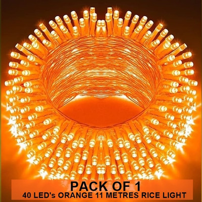 Dreamica 40 LEDs 11 m Orange Steady String Rice Lights(Pack of 1)