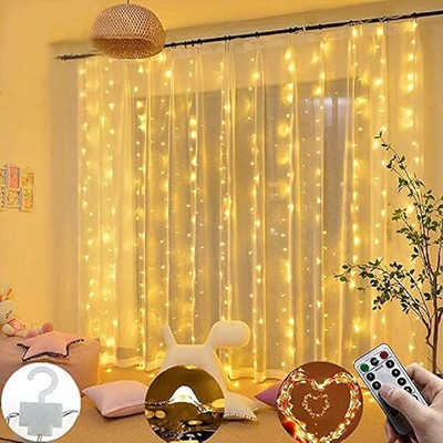 KAVYARA 300 LEDs 3 m Yellow Flickering String Rice Lights(Pack of 1)