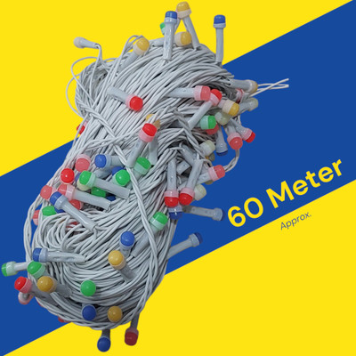 Cospo 190 LEDs 60 m Multicolor Color Changing, Flickering, Steady String Rice Lights(Pack of 1)