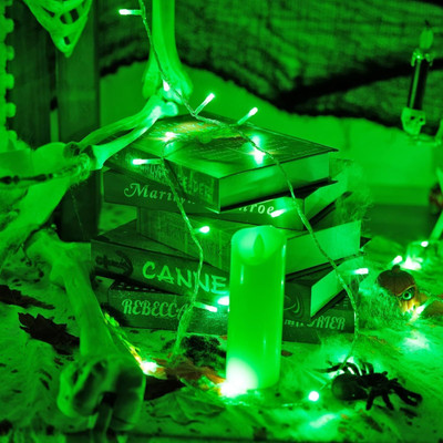 MUMU 42 LEDs 12 m Green Steady Bulb Rice Lights(Pack of 2)