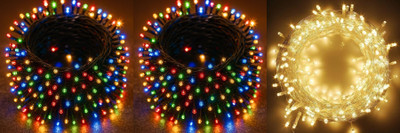 PKG 40 LEDs 11 m Multicolor Steady String Rice Lights(Pack of 3)