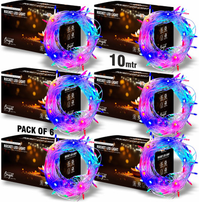 Pick Ur Needs 24 LEDs 10 m Multicolor Flickering String Rice Lights(Pack of 6)