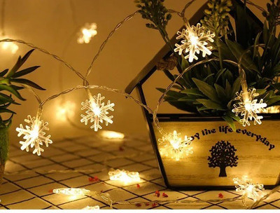 WunderVoX 14 LEDs 3.35 m Transparent Steady Snow Flake Rice Lights(Pack of 1)