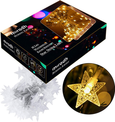 MIRADH 14 LEDs 3 m Yellow Steady Star Rice Lights(Pack of 1)