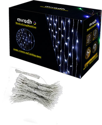 MIRADH 180 LEDs 2.5 m White Color Changing, Flickering, Steady String Rice Lights(Pack of 1)