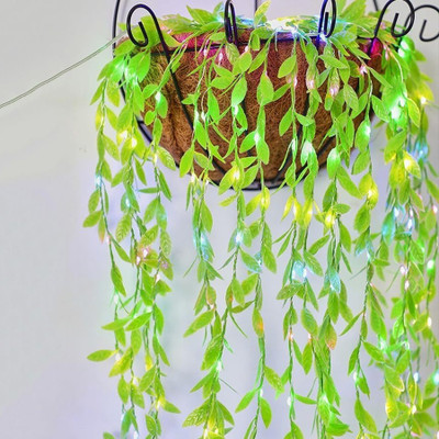 NKL 200 LEDs 3 m Yellow Flickering Leaf Rice Lights(Pack of 1)