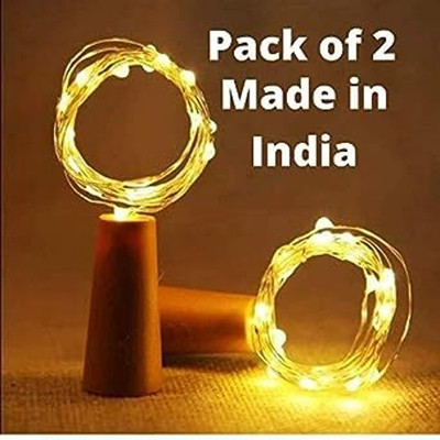 BATRA ENTERPRISES 20 LEDs 2 m Yellow Steady String Rice Lights(Pack of 2)
