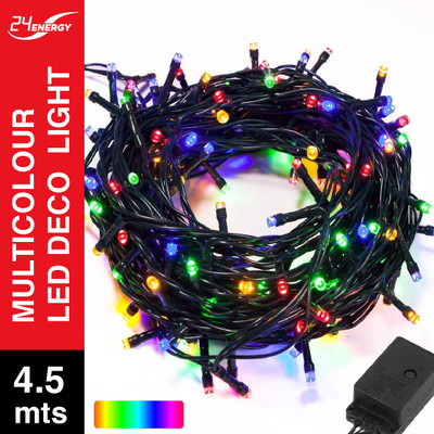 24 ENERGY 14 LEDs 4.5 m Multicolor Flickering, Steady Bulb Rice Lights(Pack of 1)