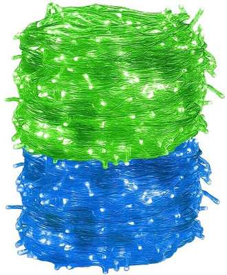 PRIMERISE 40 LEDs 11 m Green, Blue Steady String Rice Lights(Pack of 2)