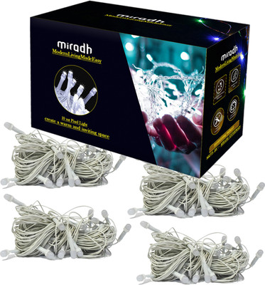 MIRADH 36 LEDs 10 m White Steady String Rice Lights(Pack of 4)